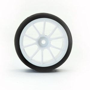 FASTRAX 1/10 STREET/TREAD TYRE 10SP WHITE WHEEL