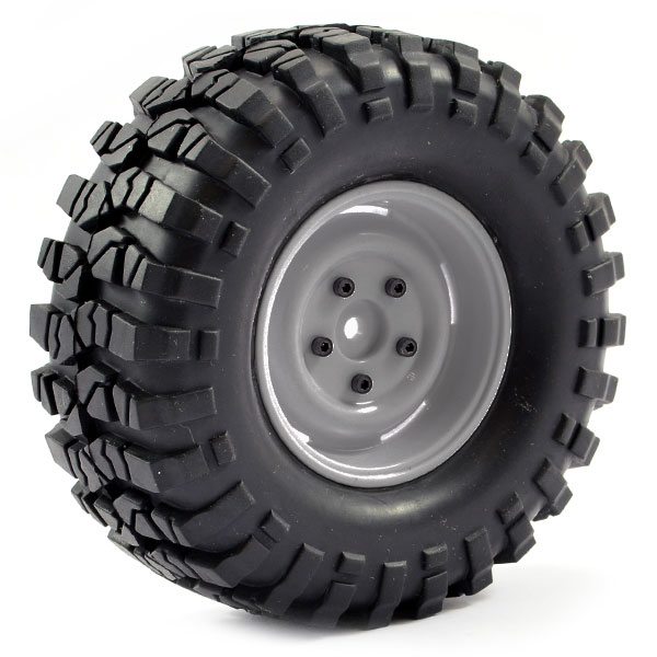 FASTRAX 1:10 CRAWLER SAWBLOCK 1.9 SCALE GREY WHEEL ø108MM TYRE (PAIR)