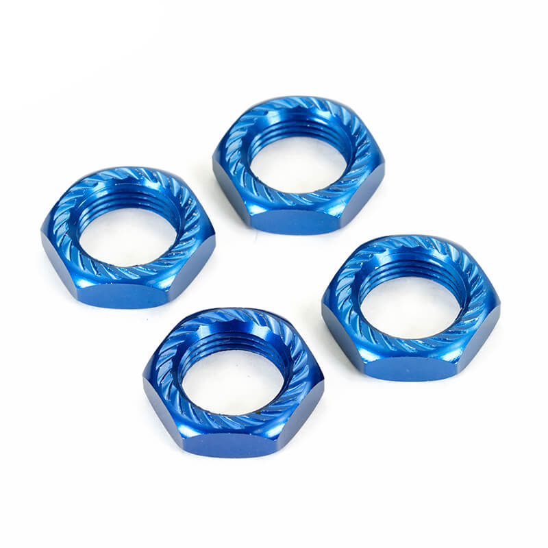 Fastrax 17mm X 1.0 Blue Serrated Wheel Nuts fits RC8 (4Pcs)