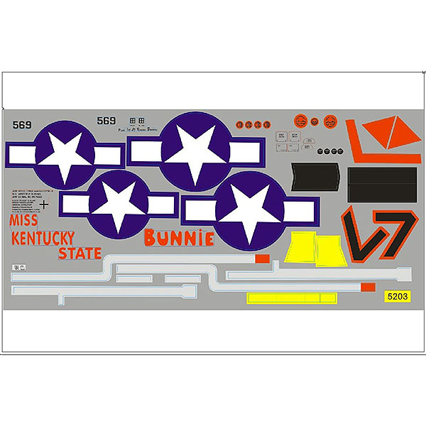 FMS 1700MM P51 DECALS - RED TAIL