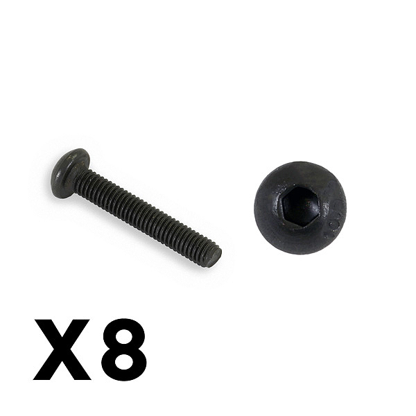 FTX OUTBACK FURY BUTTON HEAD 3 X 18MM HEX SCREW (8PC)