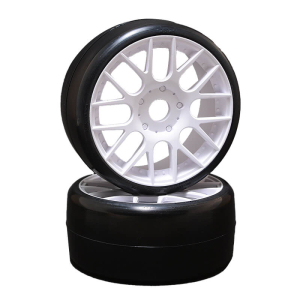 SWEEP 1/8TH GT D-COMPOUND SLICK 40DEG HARD TYRES/WHITE WHEELS
