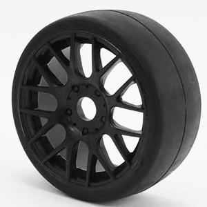 SWEEP 1/8TH GT R2 PRO COMPOUND SLICK GLUED 40DEG/BLACK WHEEL