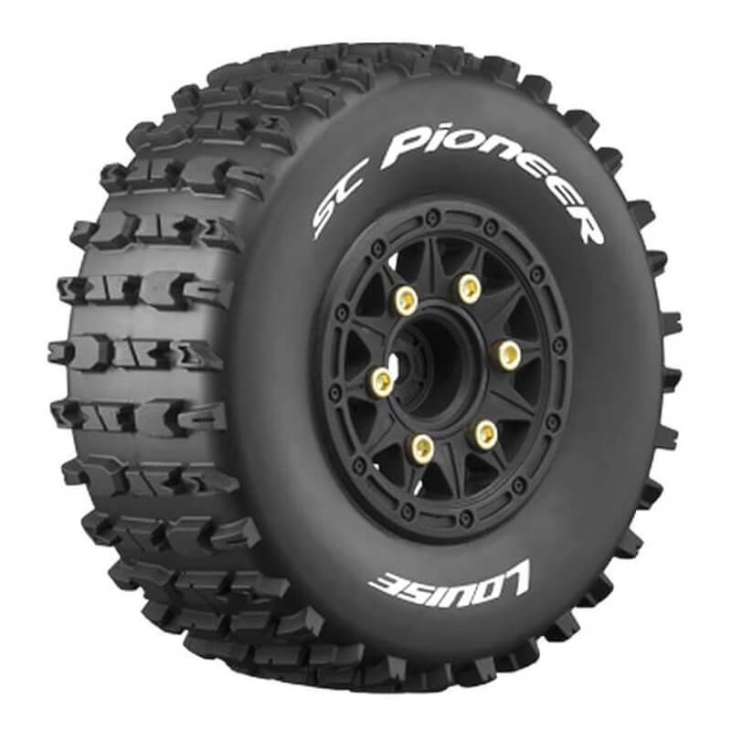 LOUISE RC SC-PIONEER 1/10 TYRE /BLACK RIM HEX 12,14,17mm