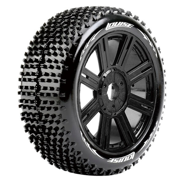 LOUISE RC B-HORNET 1/8 FR/RR SOFT HEX 17MM SPOKE BLACK