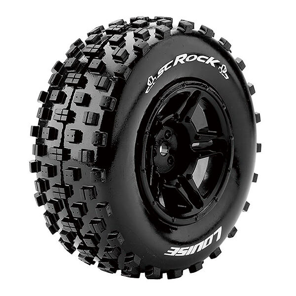 LOUISE RC SC-ROCK 1/10 FR/RR SOFT ARRMA SENTON 6S HEX 17MM BLACK