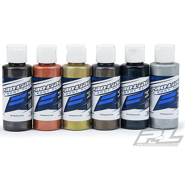 PROLINE RC BODY PAINT PURE METAL SET (CHAR/COPP/GOLD/PEWT/D BLUE/ALUM)