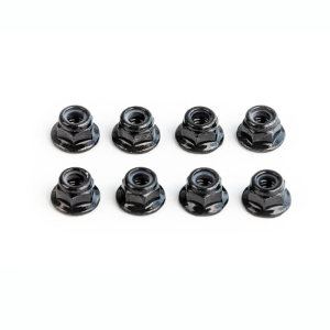 UDI RC M4 HEX FLANGED LOCK NUT, (8PCS), BLACK