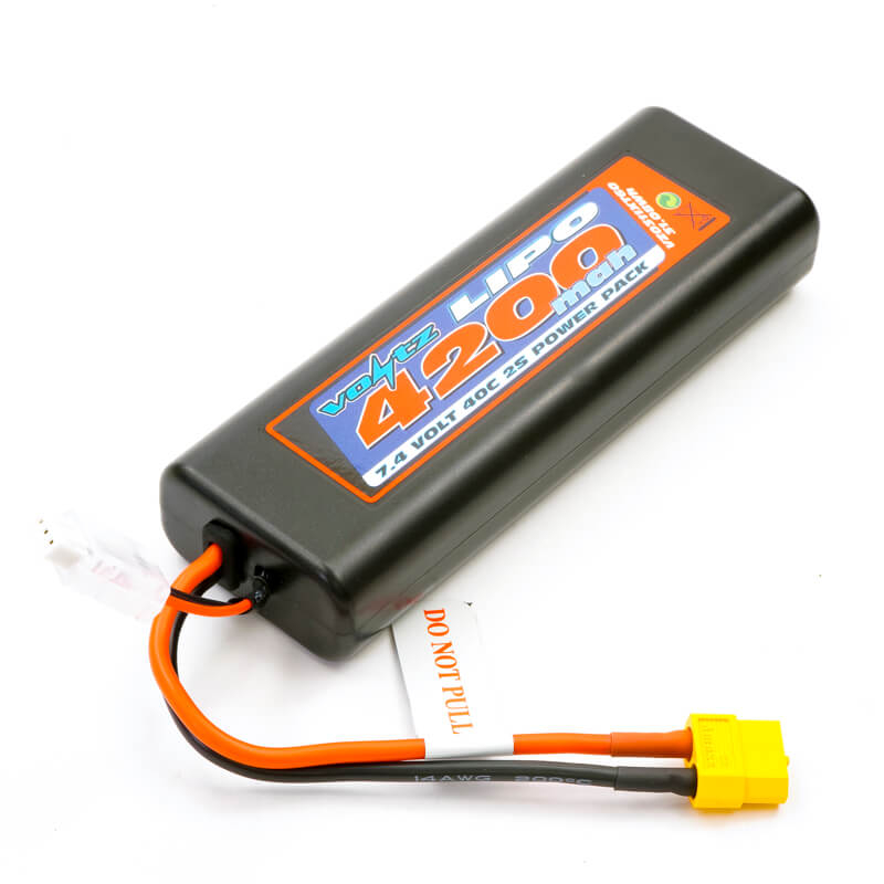 VOLTZ 4200mah OVAL CASE 2S 40C 7.4V LIPO STICK PACK - XT60