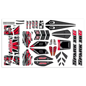 TEAM CORALLY BODY DECAL SHEET SPARK XB6 RED 1PC