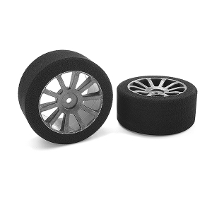CORALLY ATTACK FOAM TYRES 1/10 GP TOURING 42 SHORE 30MM REAR CARBON RIMS 2PCS