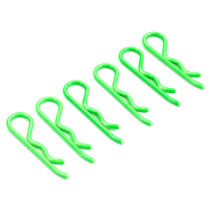 Fastrax 1/8th/1/5th/Transponder Body Clips Fluo Green (6)