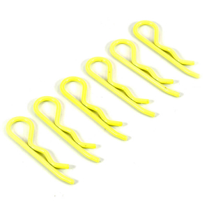Fastrax 1/8th/1/5th/Transponder Body Clips Fluo Yellow (6)