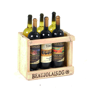 FASTRAX SCALE WOOD CRATE w/WINE BOTTLES
