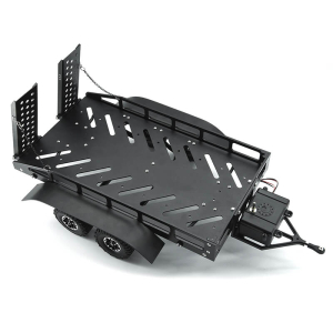 FASTRAX DUAL-AXLE TRAILER w/RAMPS & LEDs (Med 1/12-1/18) - BLACK